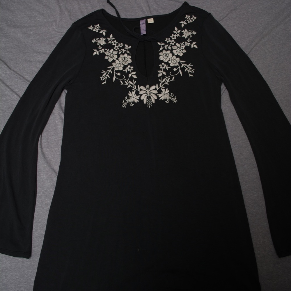 Floral and Black Dress